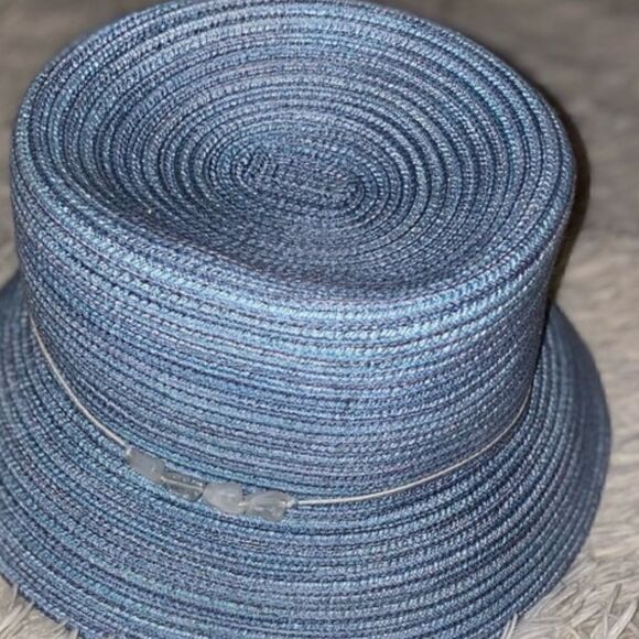 Croft and Barrow Blue Bucket Hat with gem/rock detail. Hemp look. - Picture 3 of 7